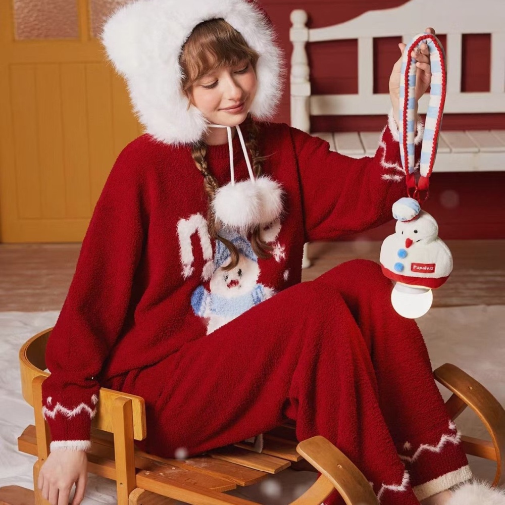 Pullover loose lazy sweet round neck pajamas for women