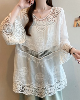 Lace European style temperament large yard embroidery tops