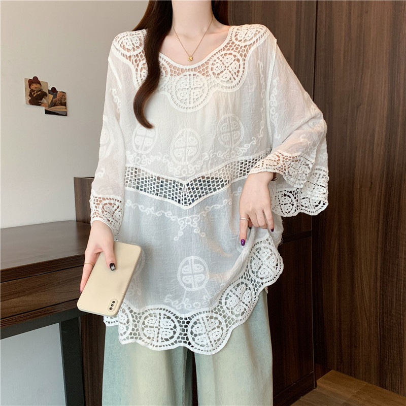 Lace European style temperament large yard embroidery tops