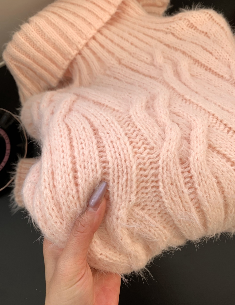 Lazy flat shoulder mohair wool colors sweater