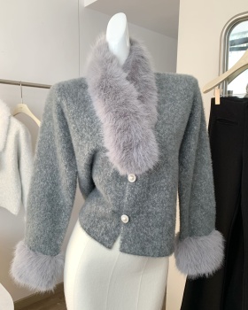 Chanelstyle scarf coat light luxury fur coat