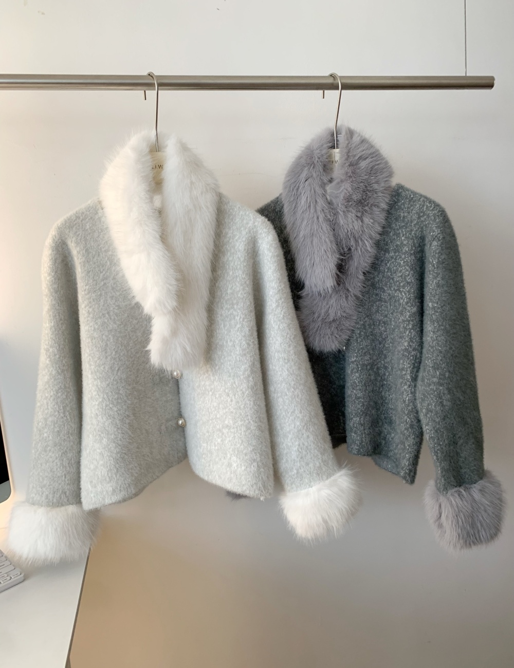 Chanelstyle scarf coat light luxury fur coat