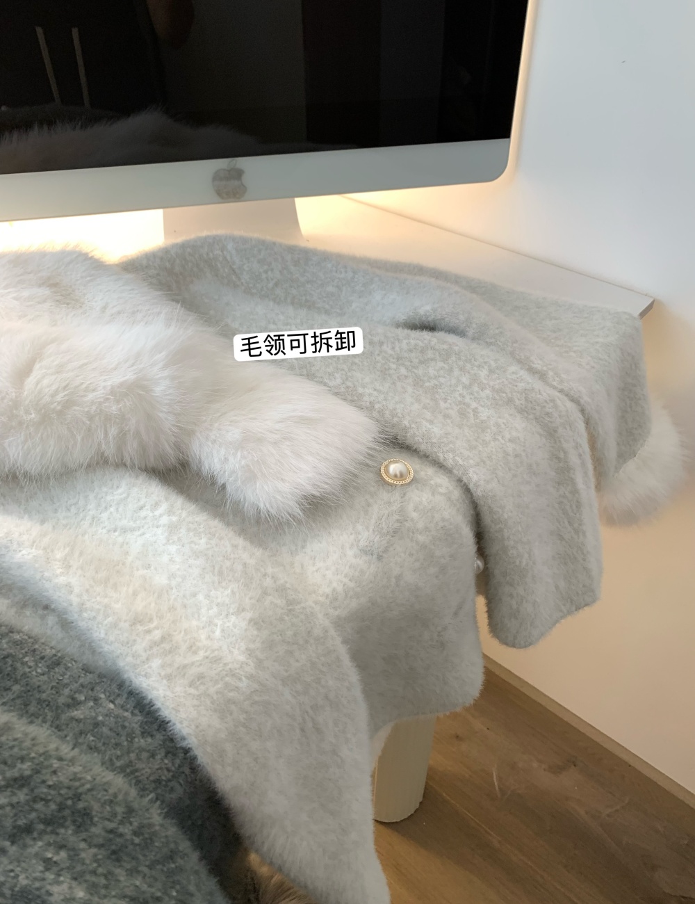 Chanelstyle scarf coat light luxury fur coat