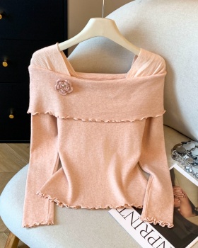 France style slim sweater flowers Korean style tops