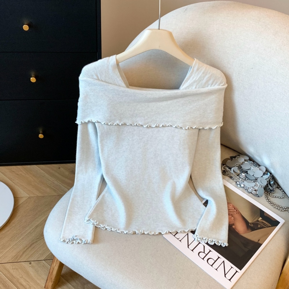 France style slim sweater flowers Korean style tops