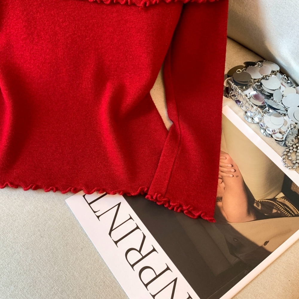 France style slim sweater flowers Korean style tops