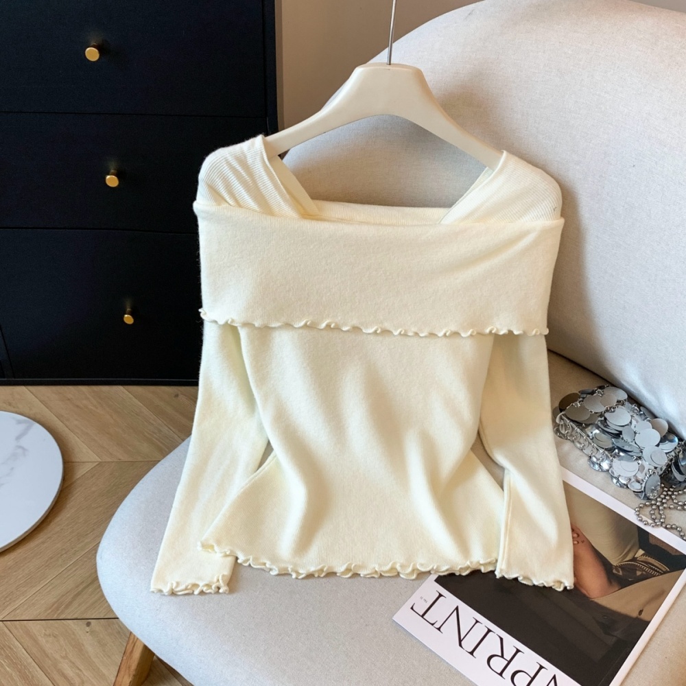 France style slim sweater flowers Korean style tops