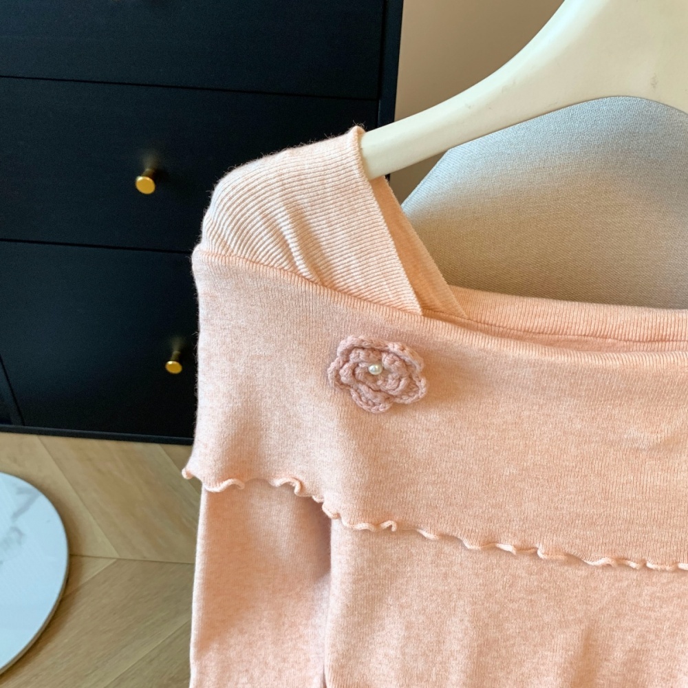 France style slim sweater flowers Korean style tops