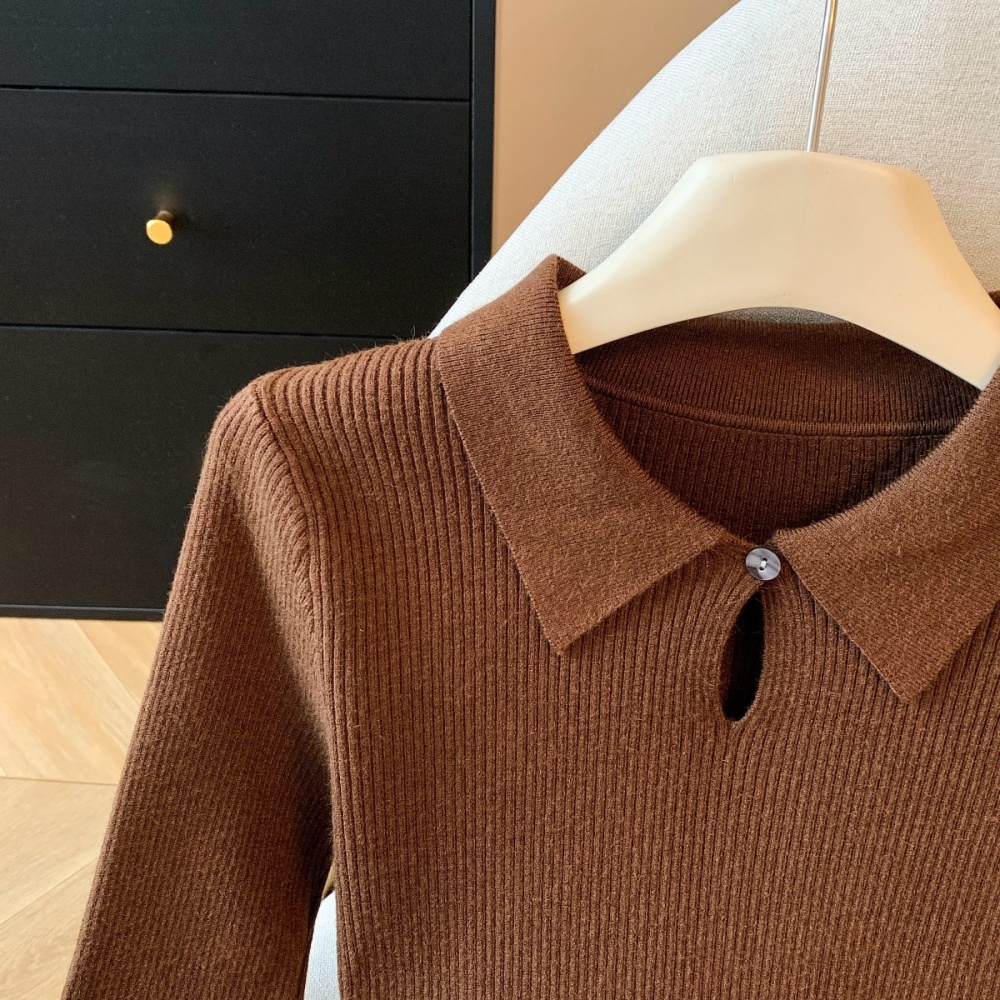 Korean style tops Western style bottoming shirt for women