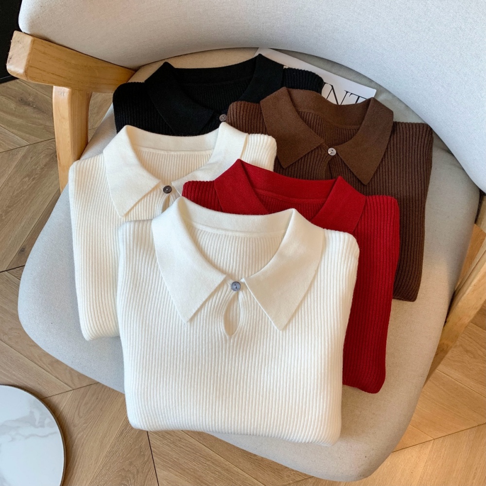 Korean style tops Western style bottoming shirt for women