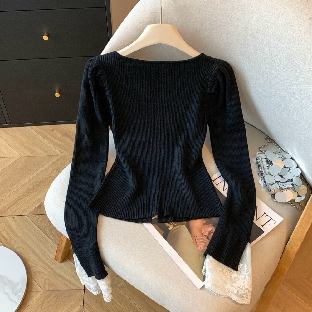 Splice slim sweater bottoming tops for women