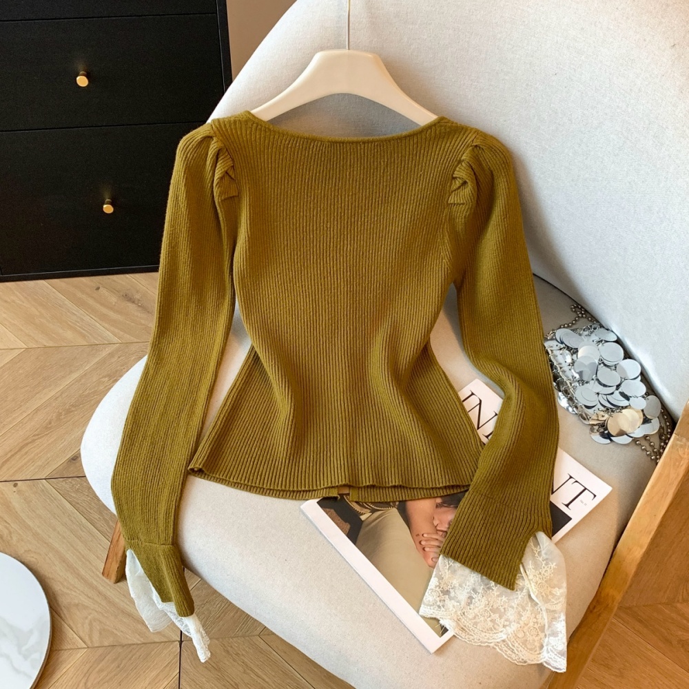 Splice slim sweater bottoming tops for women
