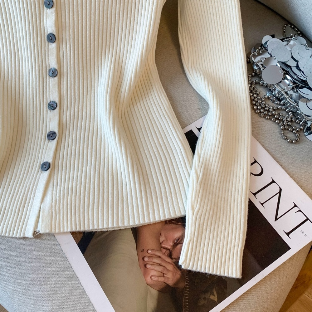 Slim tops Korean style bottoming shirt for women