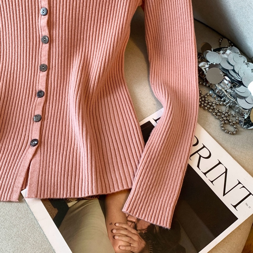 Slim tops Korean style bottoming shirt for women