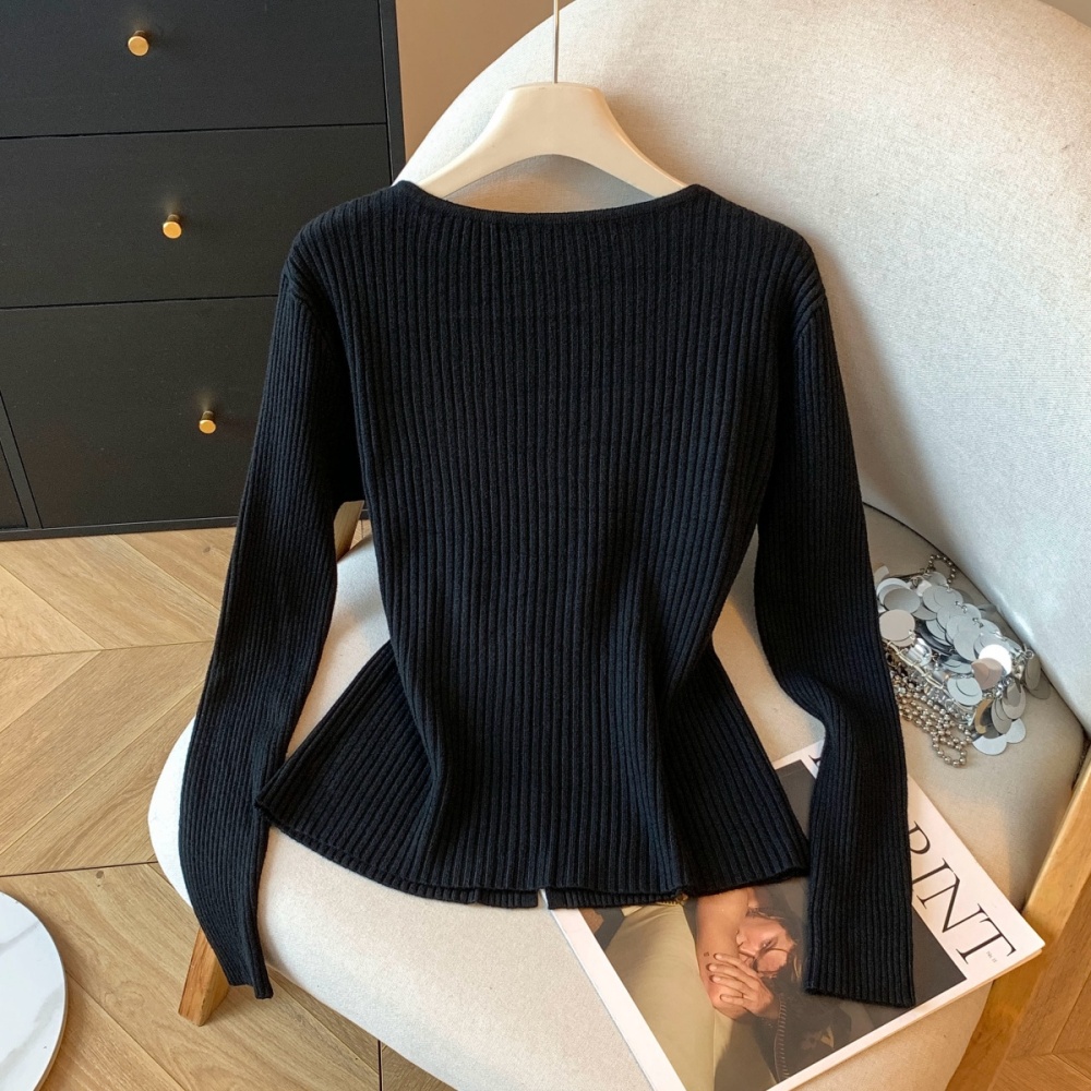 Slim tops Korean style bottoming shirt for women