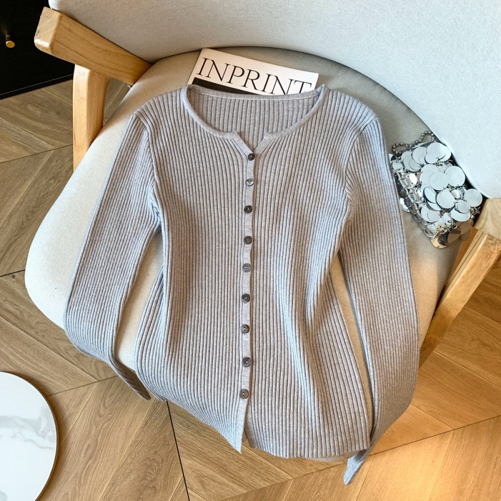 Slim tops Korean style bottoming shirt for women