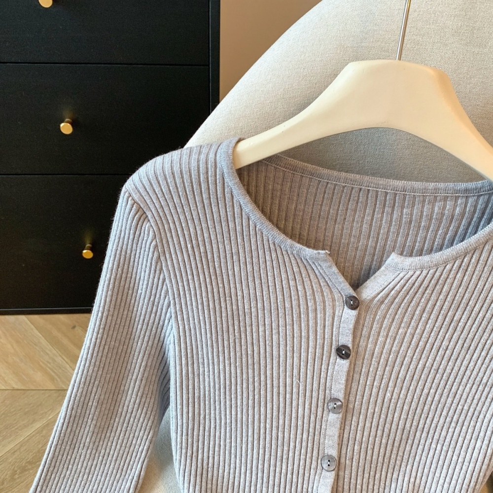 Slim tops Korean style bottoming shirt for women