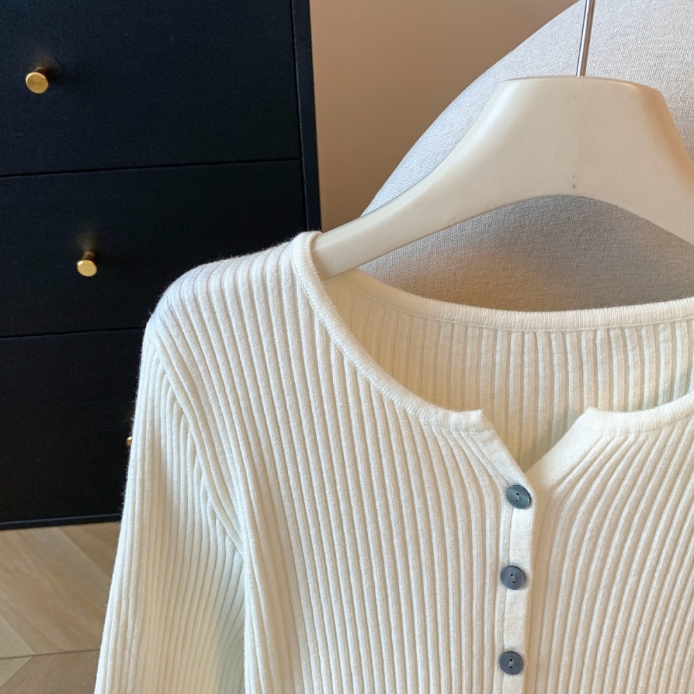 Slim tops Korean style bottoming shirt for women