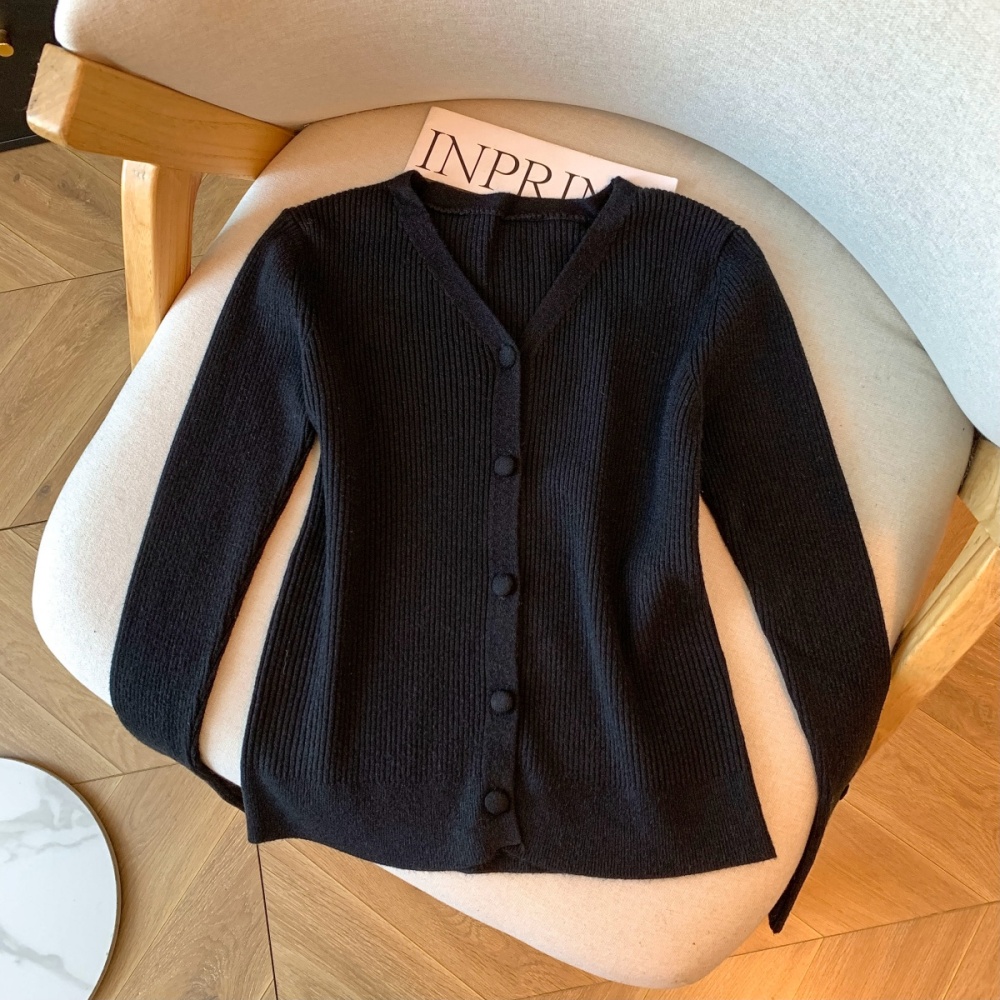 Slim Western style bottoming shirt knitted tops for women