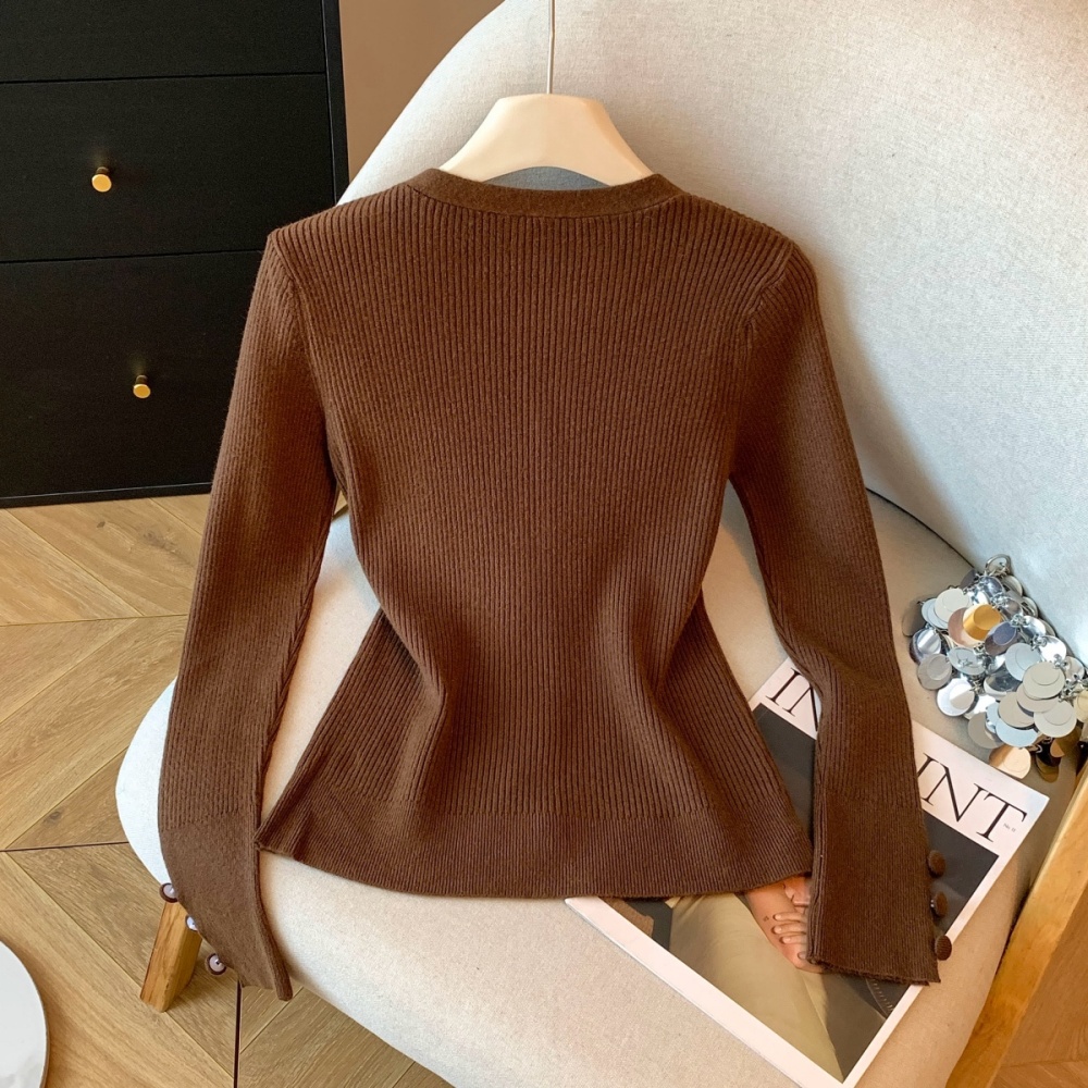 Slim Western style bottoming shirt knitted tops for women
