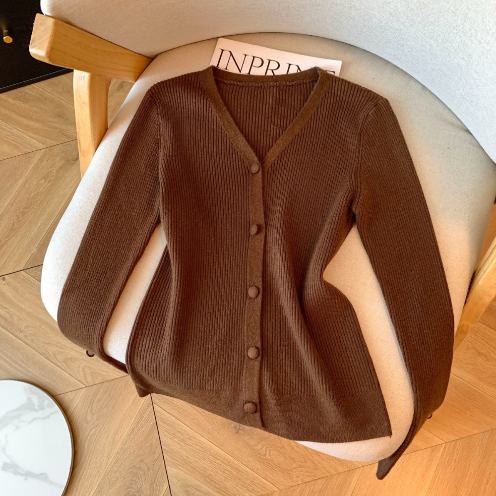 Slim Western style bottoming shirt knitted tops for women