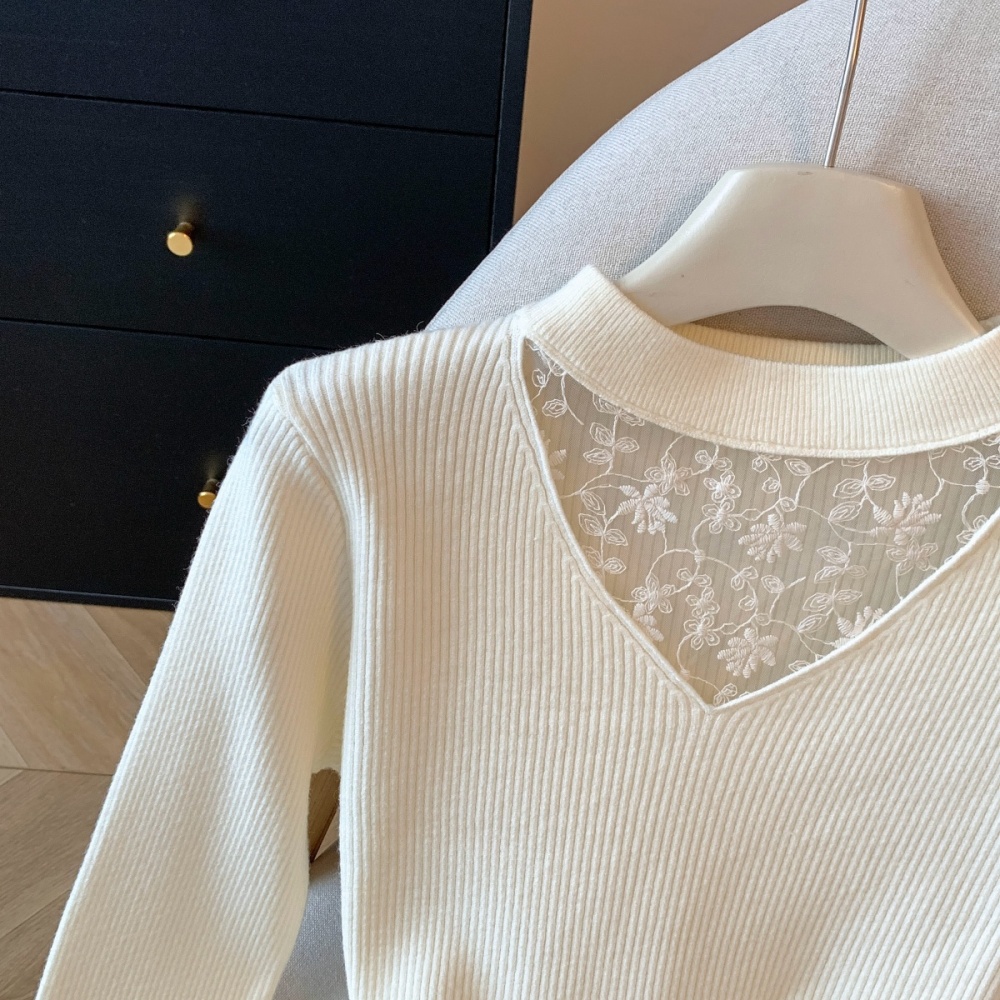 Long sleeve halter sweater inside the ride hollow tops