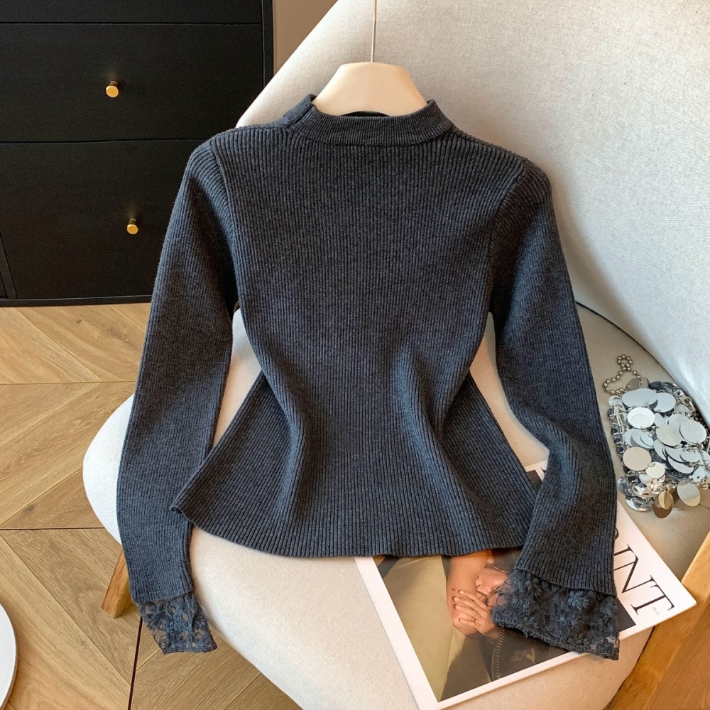 Long sleeve halter sweater inside the ride hollow tops