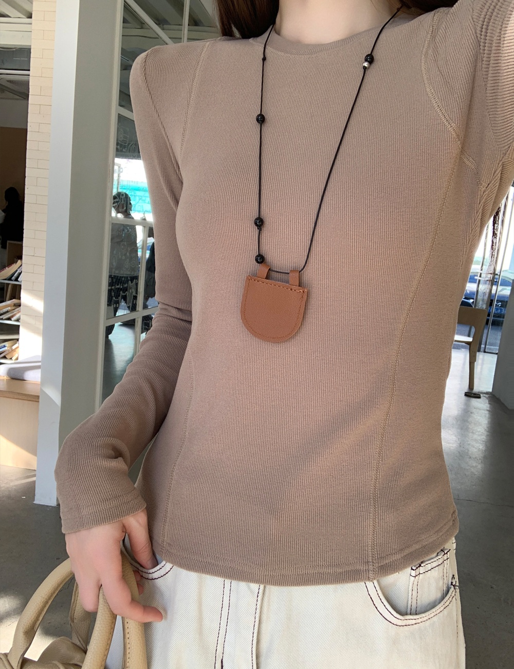 Autumn and winter sueding tops long sleeve T-shirt