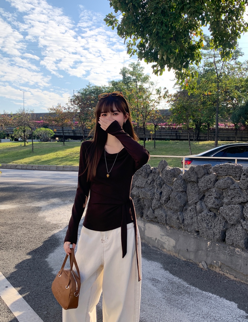 Unique inside the ride T-shirt long sleeve tops for women