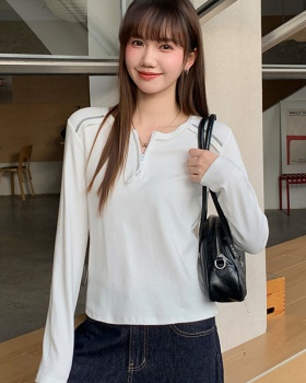 Long sleeve white bottoming shirt temperament T-shirt for women