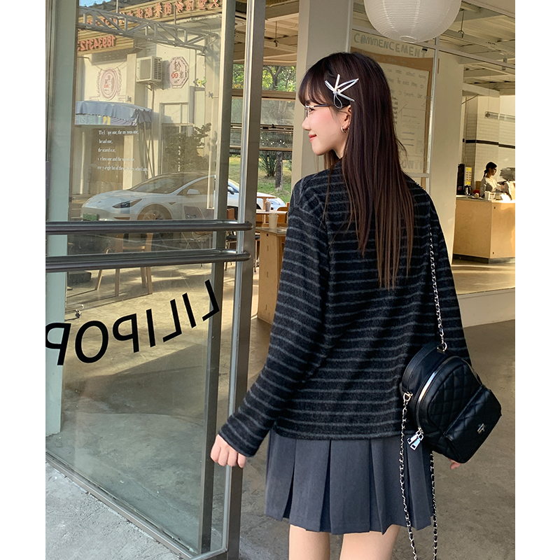 Niche raglan sleeve T-shirt retro tops for women