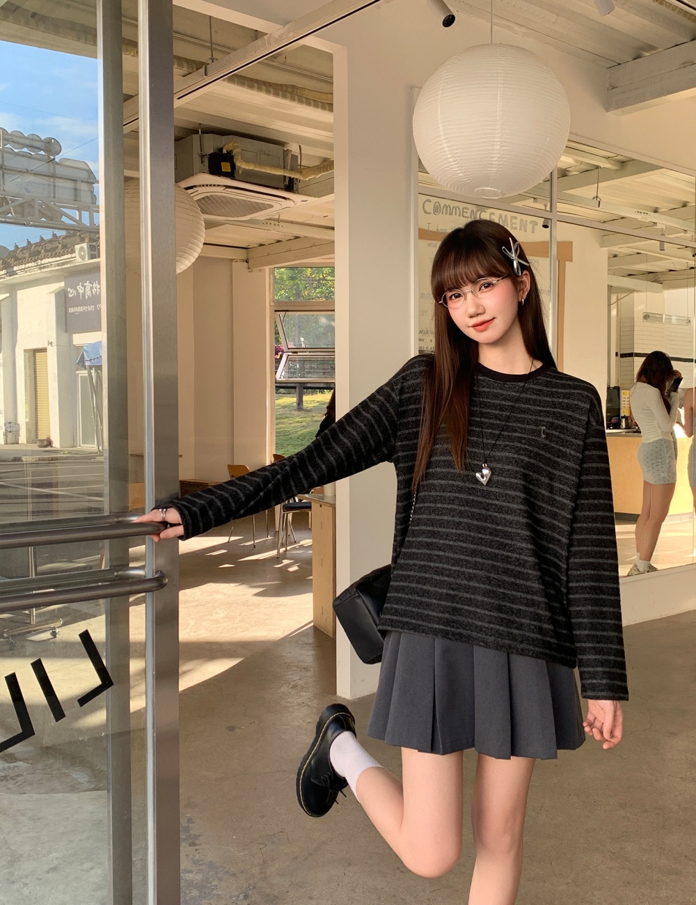 Niche raglan sleeve T-shirt retro tops for women