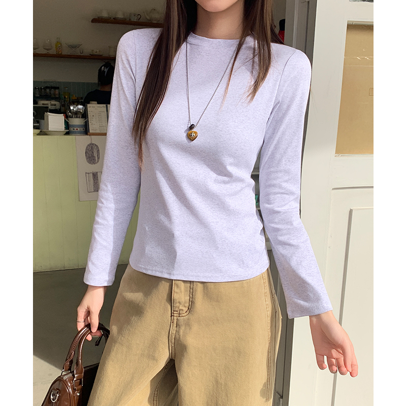 Pure Casual bottoming shirt simple basis tops for women