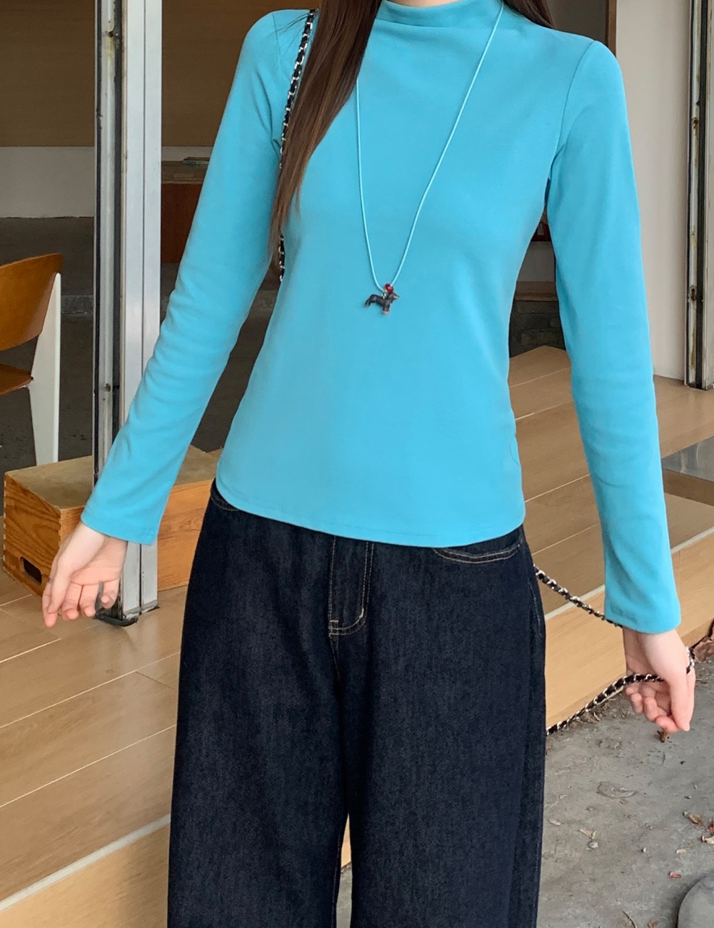 Slim T-shirt inside the ride bottoming shirt for women