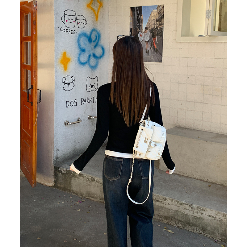 Black bottoming shirt autumn and winter T-shirt for women