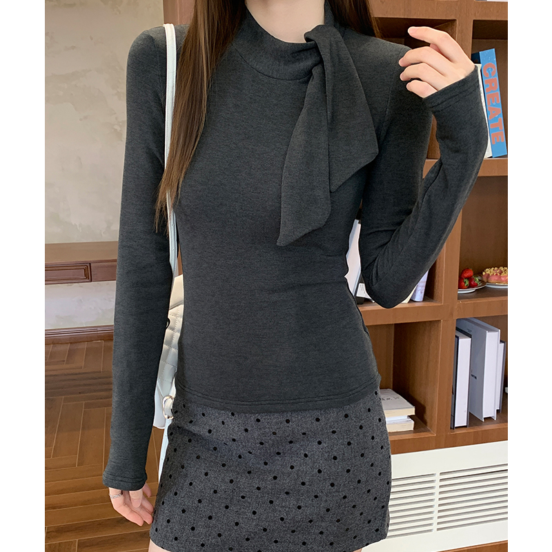 Plus velvet bottoming shirt sueding tops