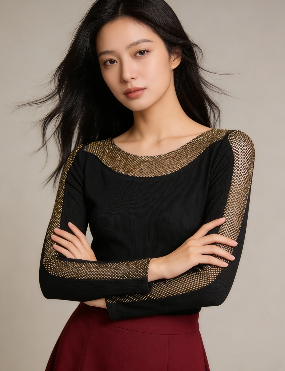 Sueding horizontal collar tops light luxury small shirt