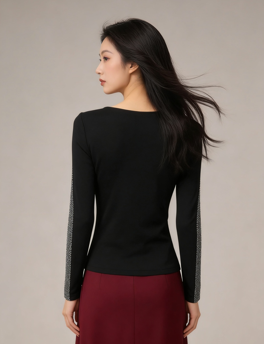 Sueding horizontal collar tops light luxury small shirt