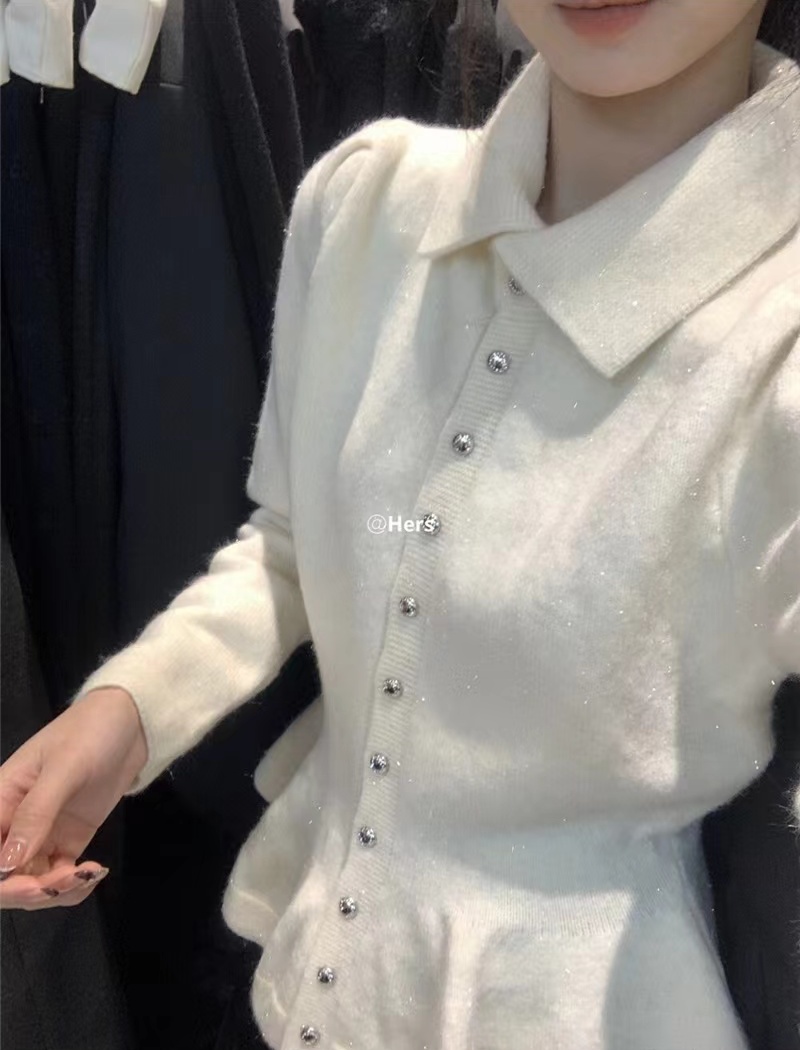 Simple pinched waist thermal winter retro sweater