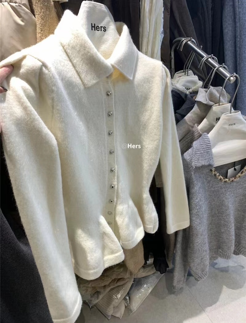 Simple pinched waist thermal winter retro sweater