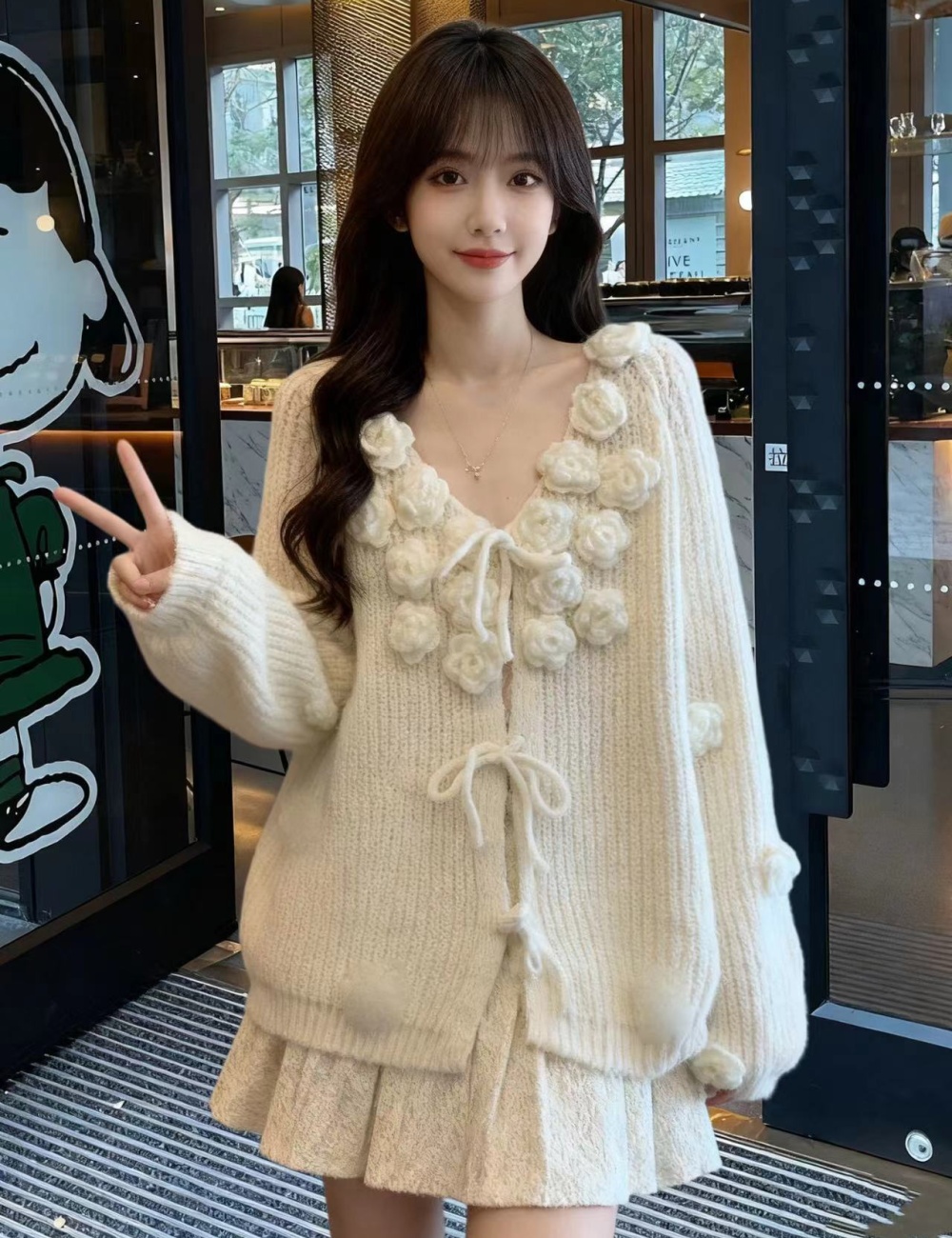Stereoscopic sweater chanelstyle cardigan for women
