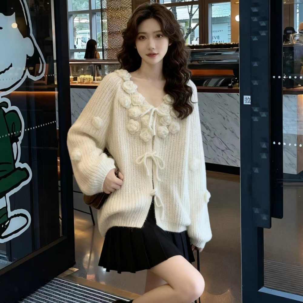 Stereoscopic sweater chanelstyle cardigan for women