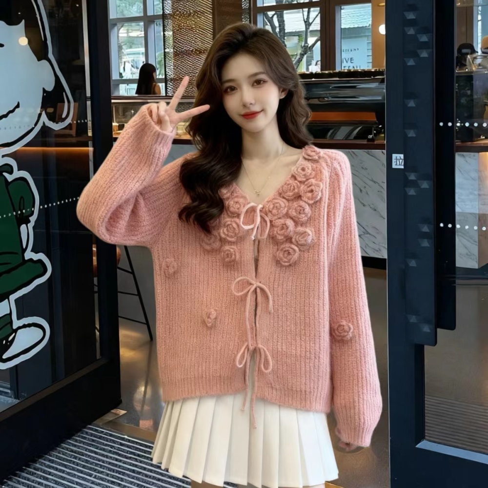 Stereoscopic sweater chanelstyle cardigan for women