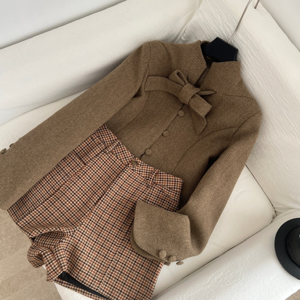 Winter business suit woolen jacket a set for women