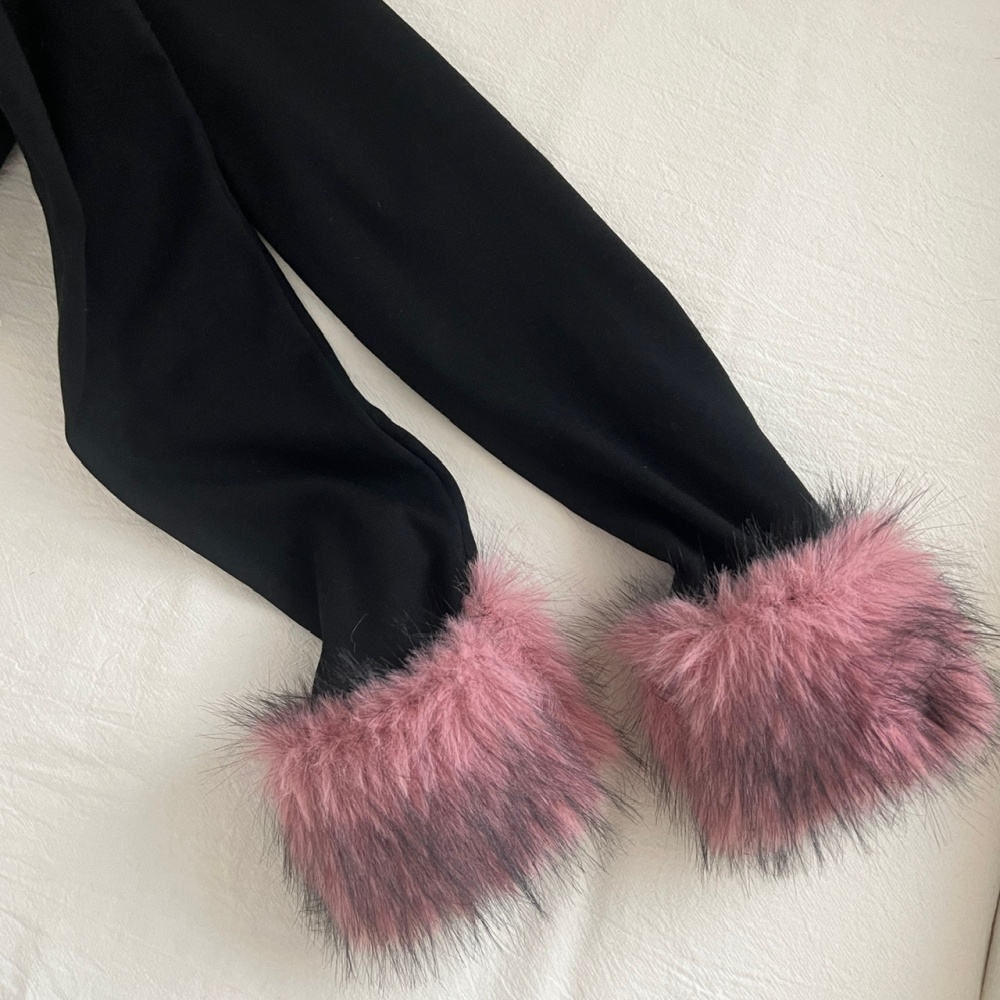 Plaid irregular long skirt velvet tops a set for women