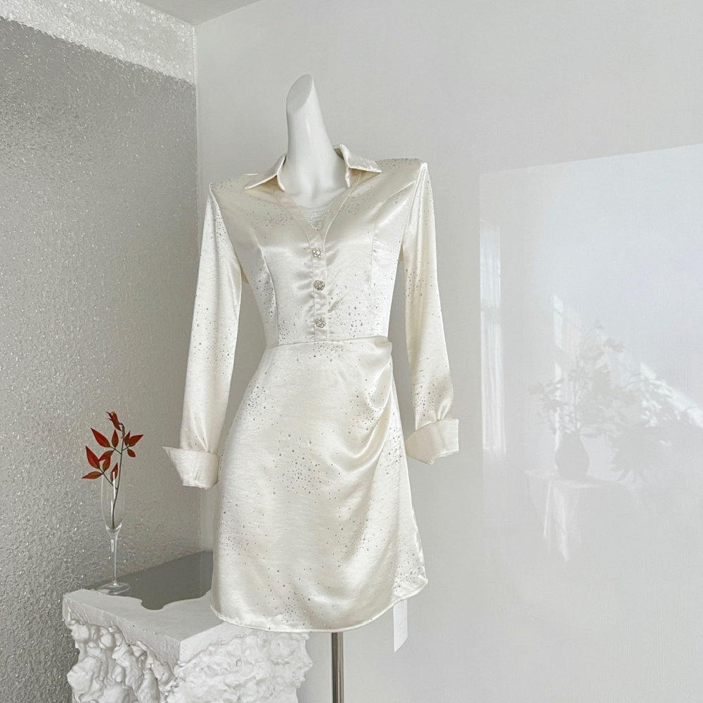 Long sleeve autumn galaxy shirt satin fashion T-back