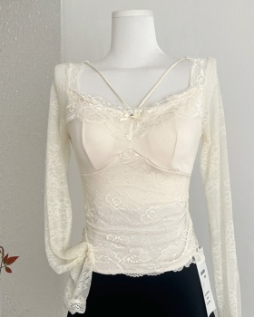 Lace autumn shirts patterns enticement tops for women