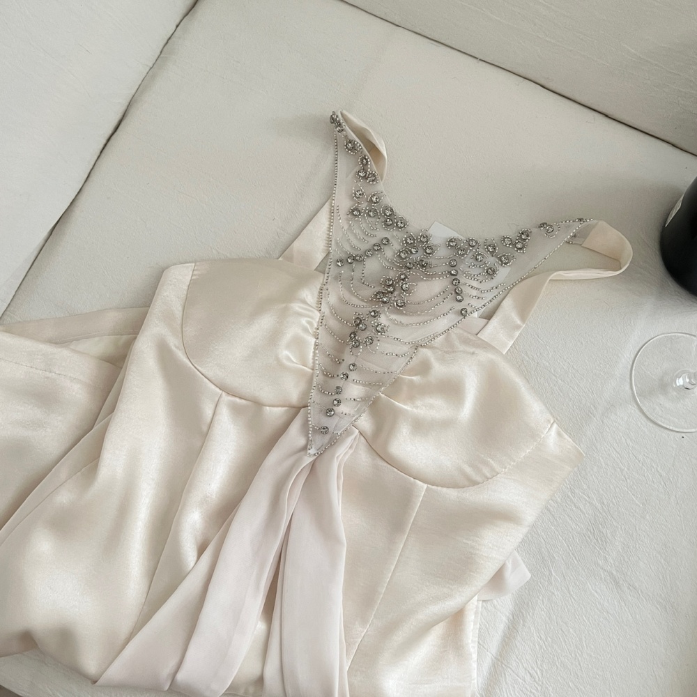 High waist sleeveless all-match fashion swan dress