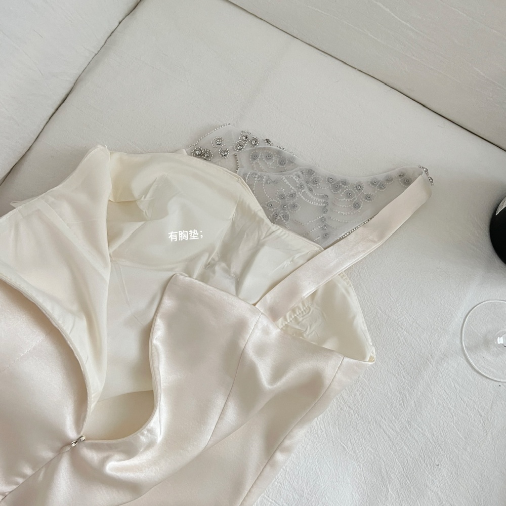 High waist sleeveless all-match fashion swan dress