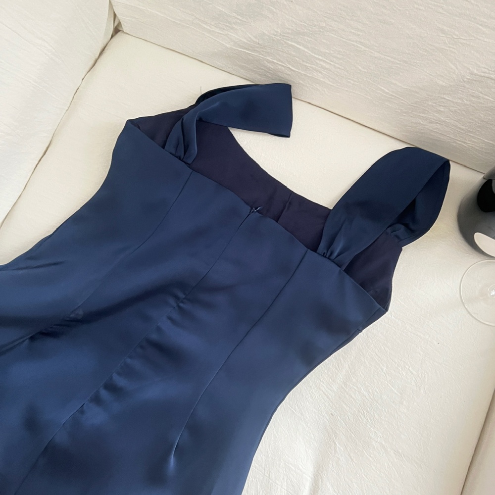 Sling satin dress diamond formal dress